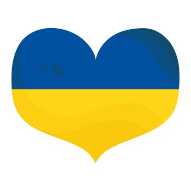 Isolated heart shape with the flag of Ukraine Vector illustration