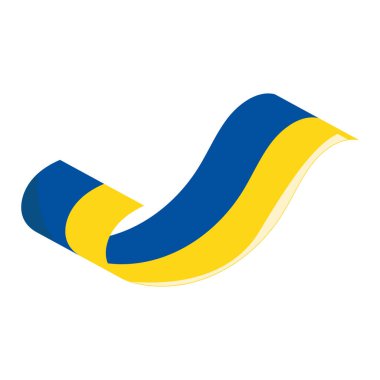 Isolated ribbon with the flag of Ukraine Vector illustration