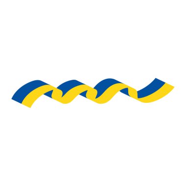 Isolated ribbon with the flag of Ukraine Vector illustration