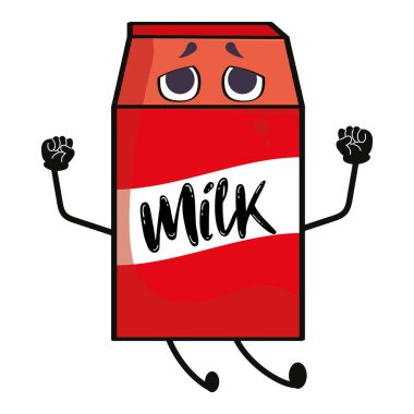 Isolated cute milk box cartoon character Vector illustration