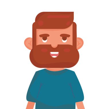 Cute male character with beard Vector illustration