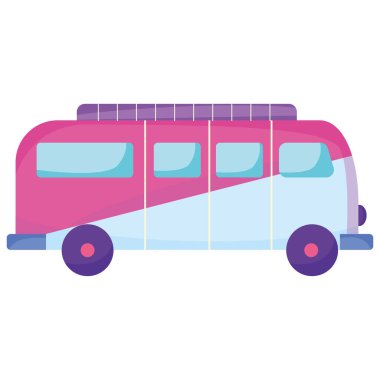 Isolated colored travel van icon Flat design Vector illustration