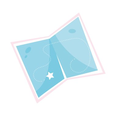 Isolated colored traveling map icon Flat design Vector illustration