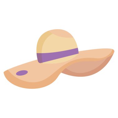 Isolated colored summer hat icon Flat design Vector illustration