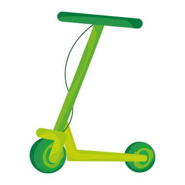 Isolated green electric scooter image Vector illustration