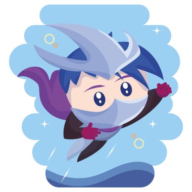 Isolated cute male superhero cartoon character Vector illustration