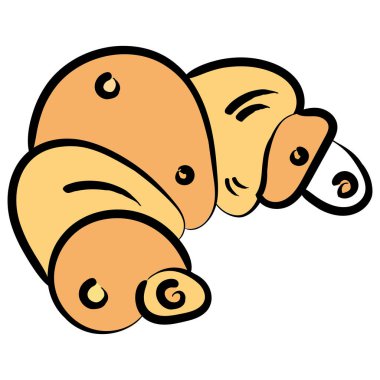 Isolated colored sketch of a croissant Vector illustration