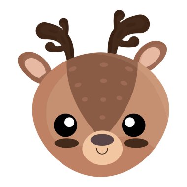 Isolated cute deer avatar character Vector illustration
