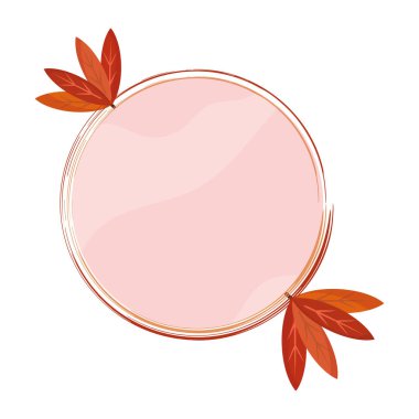 Isolated empty label with autumn leaves Vector illustration