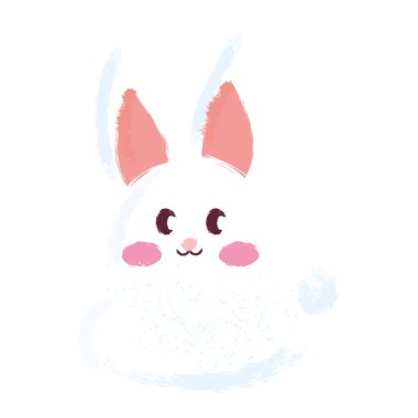 Isolated cute easter bunny rabbit animal Vector illustration