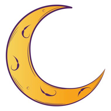 Isolated colored sketch of moon Arab style Vector illustration