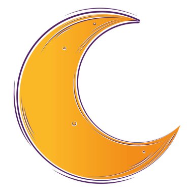 Isolated colored sketch of moon Arab style Vector illustration