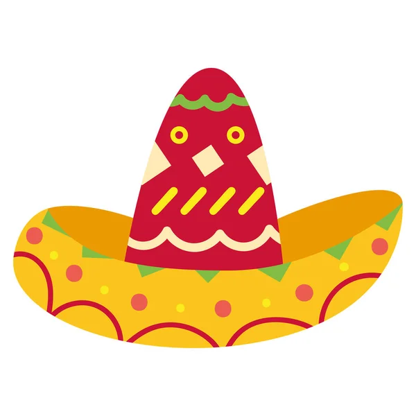 Geïsoleerde Traditionele Mexicaanse Hoed Sombrero Icoon Vector Illustratie — Stockvector