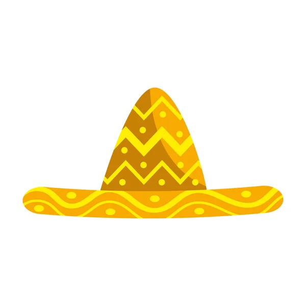 孤立的传统墨西哥帽子Sombrero图标矢量插图 — 图库矢量图片