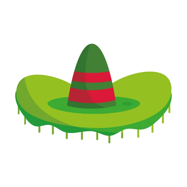 Zole Edilmiş Geleneksel Meksikalı Şapkası Sombrero Ikon Vektör Illüstrasyonu — Stok Vektör