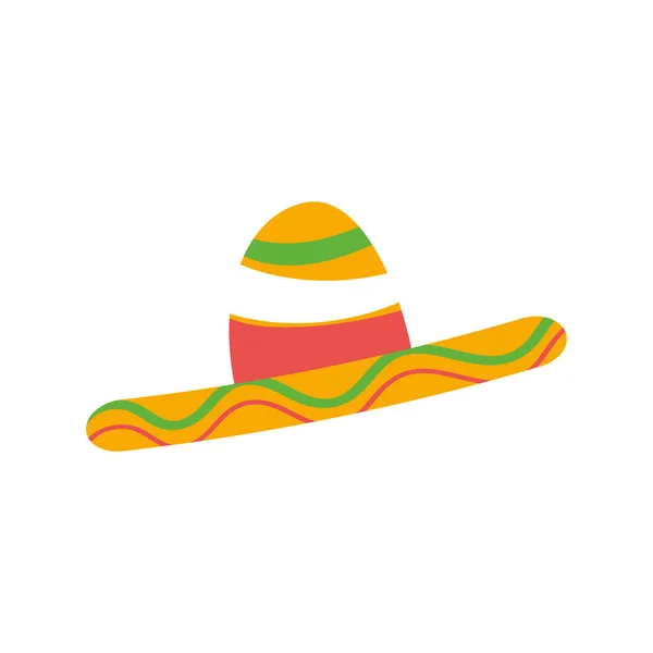Zole Edilmiş Geleneksel Meksikalı Şapkası Sombrero Ikon Vektör Illüstrasyonu — Stok Vektör