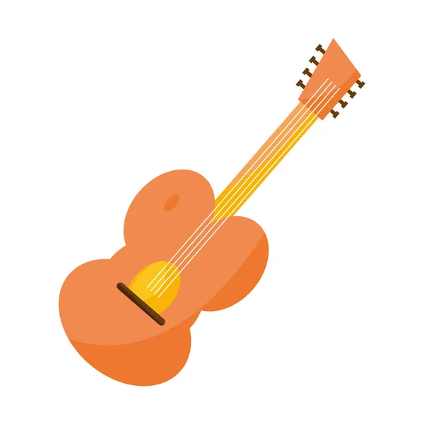 Изолированная Икона Гитары Векторная Иллюстрация Музыкального Инструмента — стоковый вектор