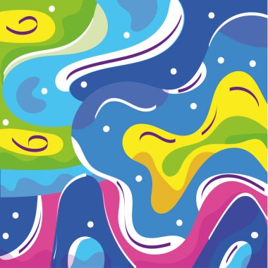 Canlı renkli el çizimi arkaplan vektörü illüstrasyonu