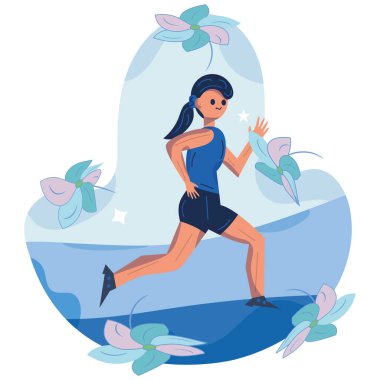 İzole edilmiş renkli çocuklar. Vektör illüstrasyonunu yöneten el çizimi kız karakteri.