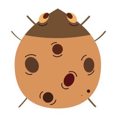 İzole edilmiş renkli uğur böceği çizimi karakter Vektör illüstrasyonu