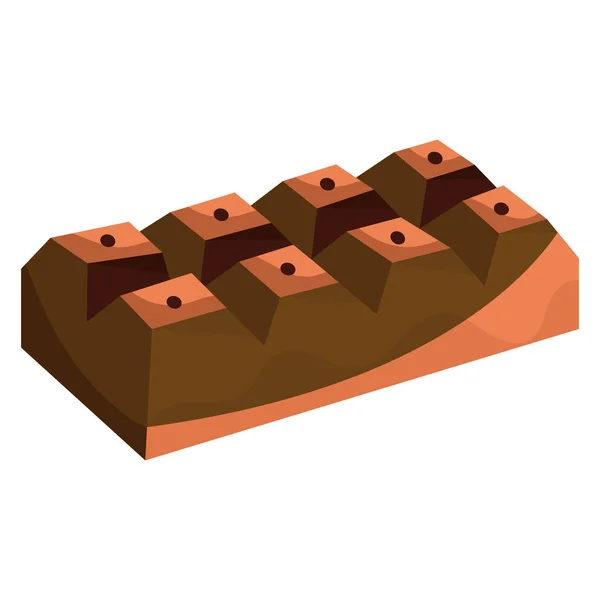 Geïsoleerde Gekleurde Chocolade Reep Vector Illustratie — Stockvector