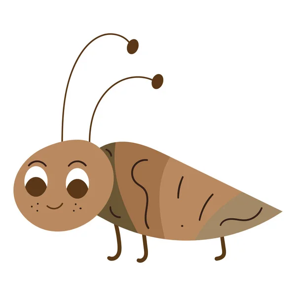 Μεμονωμένη Έγχρωμη Κατσαρίδα Σκίτσο Χαρακτήρα Διανυσματική Απεικόνιση — Διανυσματικό Αρχείο