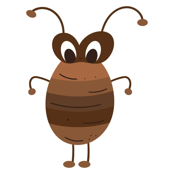 Μεμονωμένο Χρώμα Χαριτωμένο Μυρμήγκι Σκίτσο Χαρακτήρα Διάνυσμα Εικόνα — Διανυσματικό Αρχείο