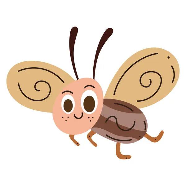 Isolated Colored Cute Fly Sketch Character Vector Illustration — Stock Vector