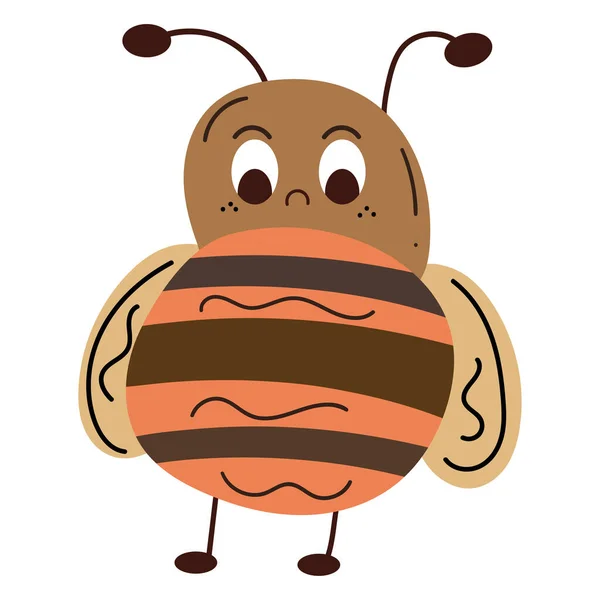 Μεμονωμένη Έγχρωμη Μέλισσα Σκίτσο Χαρακτήρα Διάνυσμα Εικόνα — Διανυσματικό Αρχείο