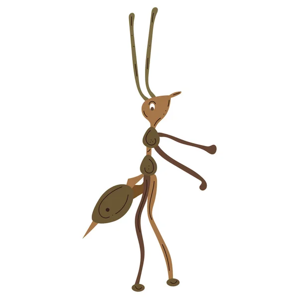 Izolované Barevné Roztomilé Mravenčí Skica Charakter Vektorové Ilustrace — Stockový vektor