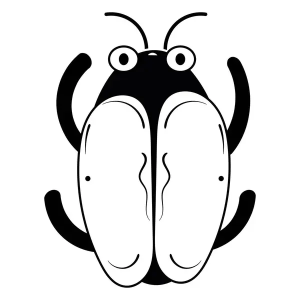 Isolated Silhouette Cockroach Sketch Character Vector Illustration — Stock Vector