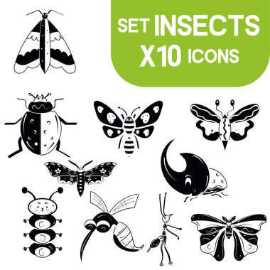 Şirin böcek çizim karakterleri Vektör illüstrasyonu