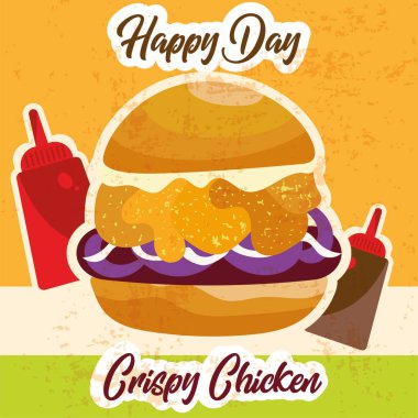 Renkli ulusal hamburger günü şablonu Vektör illüstrasyonu