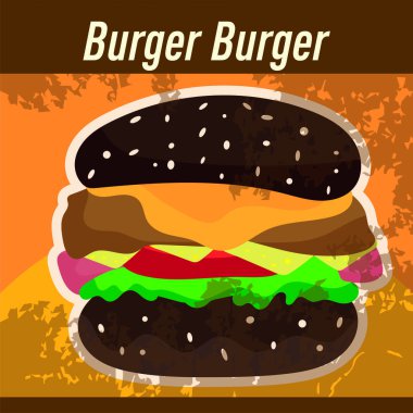 Renkli ulusal hamburger günü şablonu Vektör illüstrasyonu