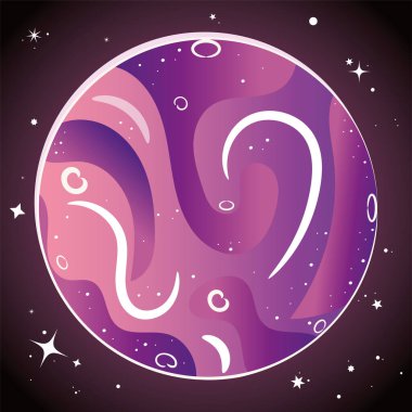 İzole edilmiş soyut gezegen Kozmik Yıldız Vektörü illüstrasyonu