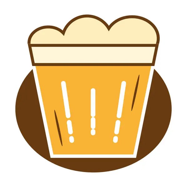 Vidro Cerveja Colorido Isolado Com Ícone Espuma Ilustração Vetorial — Vetor de Stock
