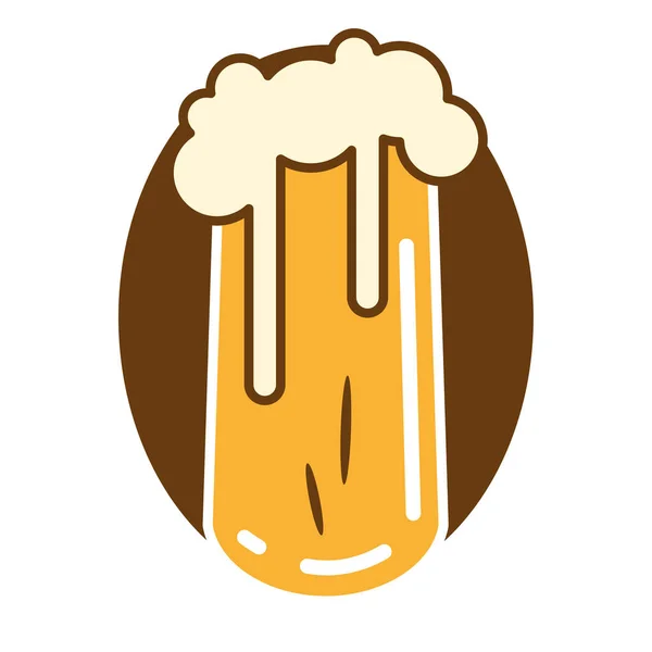 带有泡沫图标矢量插图的分离彩色啤酒杯 — 图库矢量图片