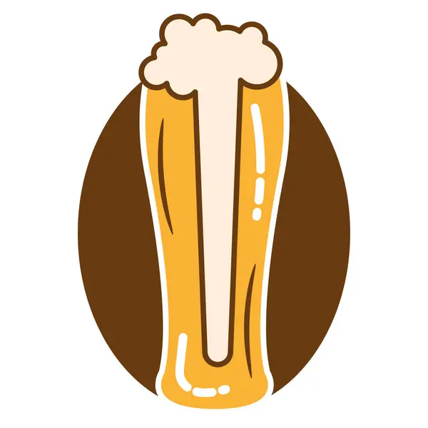 Verre Bière Coloré Isolé Avec Icône Mousse Illustration Vectorielle — Image vectorielle