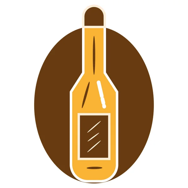 Ícone Garrafa Cerveja Colorido Isolado Ilustração Vetorial — Vetor de Stock