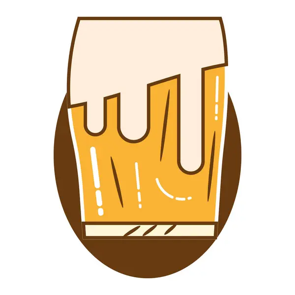 带有泡沫图标矢量插图的分离彩色啤酒杯 — 图库矢量图片