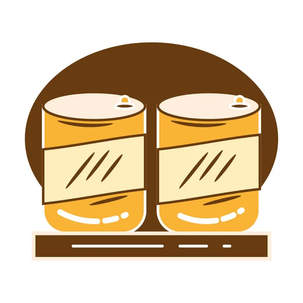 Isolated Pair Beer Cans Icon Vector Illustration — Stock Vector