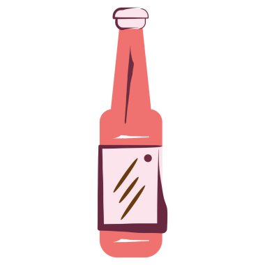 İzole edilmiş renkli bira şişesi ikonu Vektör illüstrasyonu