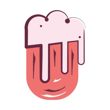 Köpük ikon Vektör illüstrasyonlu izole edilmiş renkli bira bardağı