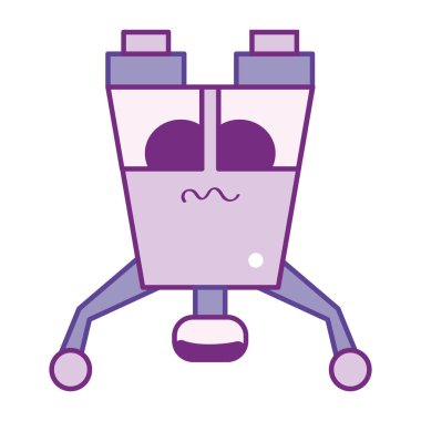 İzole edilmiş renkli robot oyuncak karakter simgesi Vektör illüstrasyonu