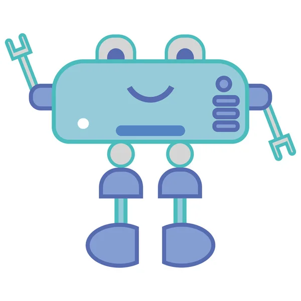 Isolerad Färgad Robot Leksak Karaktär Ikon Vektor Illustration — Stock vektor