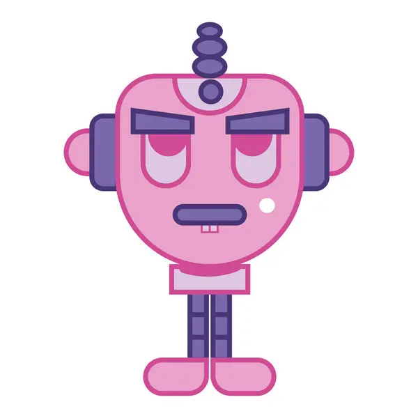 Μεμονωμένο Χρωματισμένο Εικονίδιο Χαρακτήρα Παιχνιδιού Ρομπότ Διανυσματική Απεικόνιση — Διανυσματικό Αρχείο