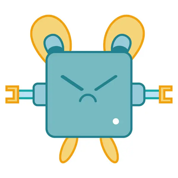Icono Personaje Juguete Robot Color Aislado Ilustración Vectorial — Vector de stock