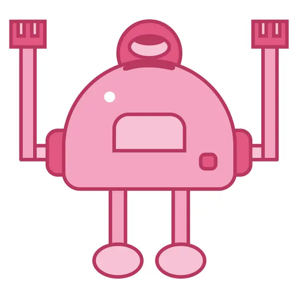 孤立的彩色机器人玩具人物形象矢量插图 — 图库矢量图片