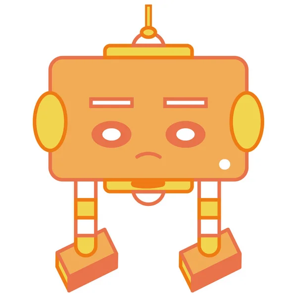 Izolacja Kolorowy Robot Zabawka Postać Ikona Wektor Ilustracja — Wektor stockowy