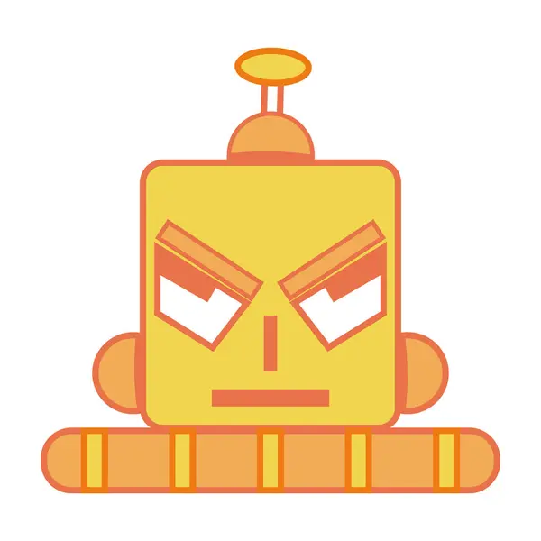 Ícone Personagem Brinquedo Robô Colorido Isolado Ilustração Vetorial —  Vetores de Stock